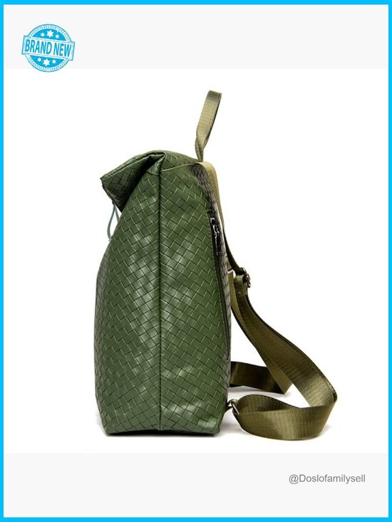 Faux Leather Woven Backpack Fashionable Urban Style Multiple Compartments main image 5